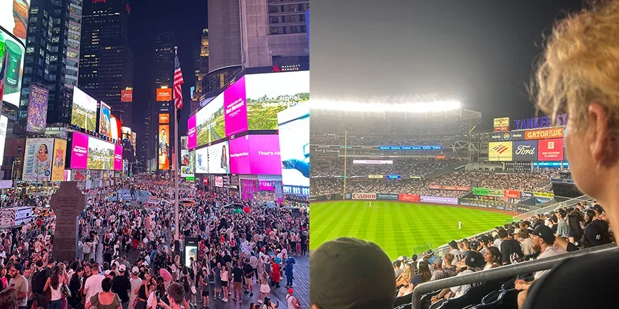 Bianca bei einem Baseballspiel der New York Yankees