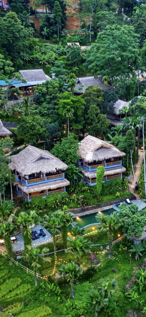 Luftaufnahme des PuLuong Retreat